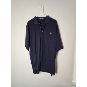 VTG Ralph Lauren Polo‎ Golf Shirt Mens L Navy Golf Crest Collared Button Neck